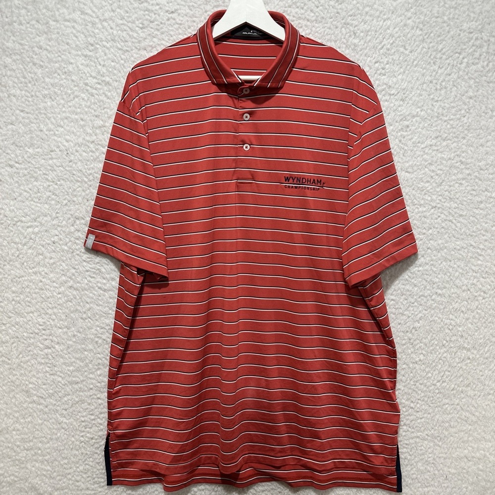 RLX Ralph Lauren Men's Golf Polo Shirt Size XL Red Wyndham Championship Logo